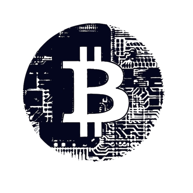 Bezpłatny wektorowy logo krypto bitcoina symbol ikona etykieta