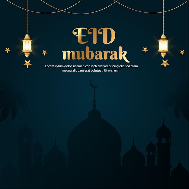 Bezpłatny wektorowy szablon projektowania Eid Mubarak