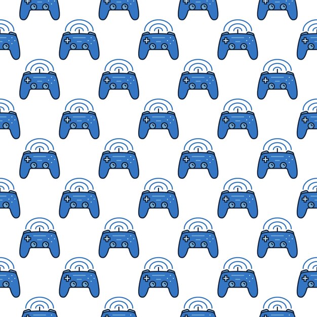 Bezprzewodowy kontroler gry wektorowy Joypad kolorowy bezszwowy wzór