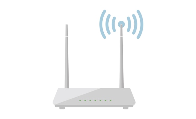 Plik wektorowy bezprzewodowy router modemu ethernet znak ilustracji wektorowych izolowany na białym tle