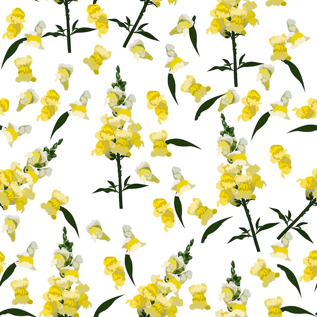 Bezszelestny wzór kwiatów Snapdragon Antirrhinum ilustracja wektorowa tło kwiatów