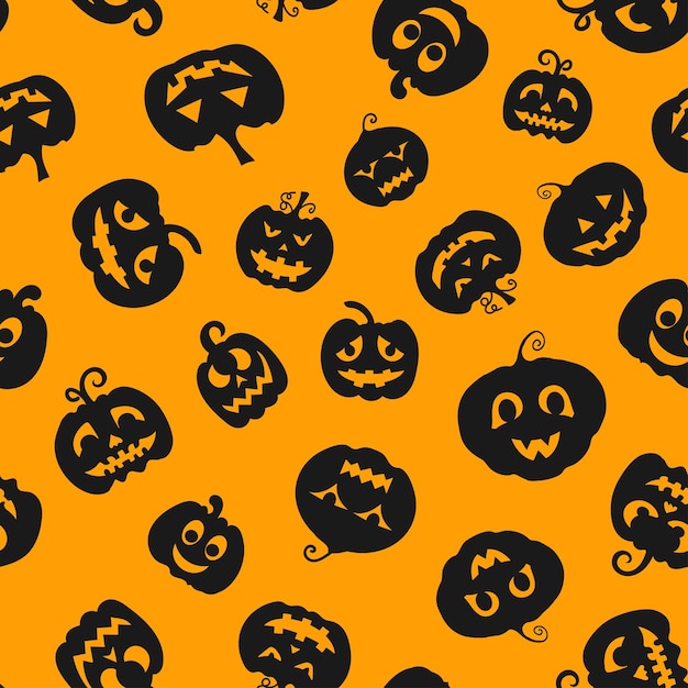 Bezszwodowe wzory twarzy dyni wzory halloween