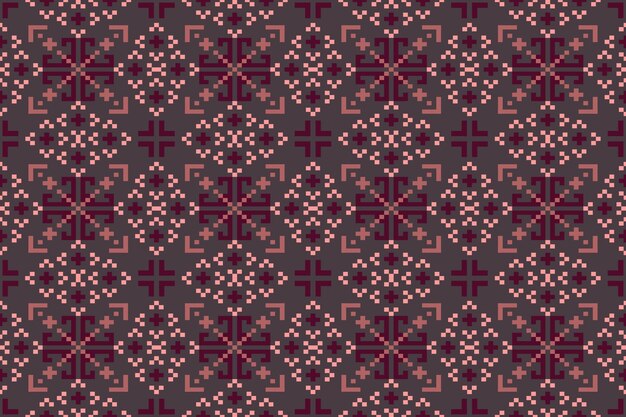 Bezszwonowa sztuka pikselowa wzoru etnicznego dla tkaniny geometrycznego bezszwonowej sztuki etnicznej wzoru pikselowej