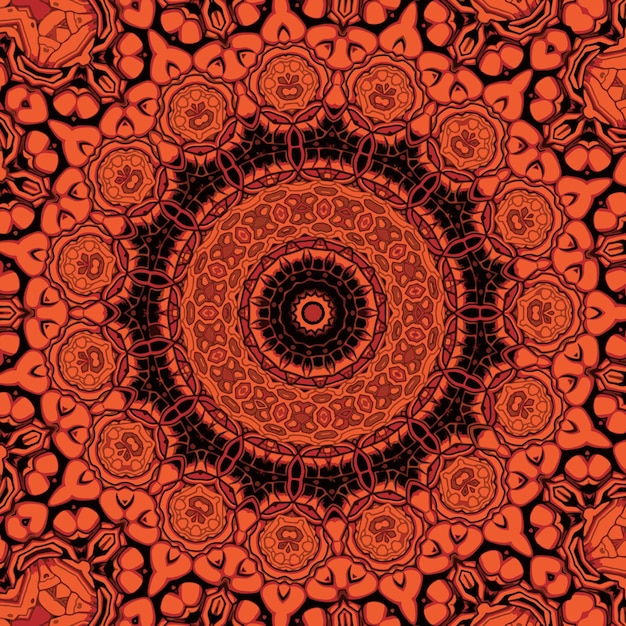 Bezszwowa Dachówka Maswerk Mehndi Wzór Etniczny Ornament Kolorowy Doodle Symetria Tekstura Ludowy Tradycyjny Duchowy Projekt Plemienny
