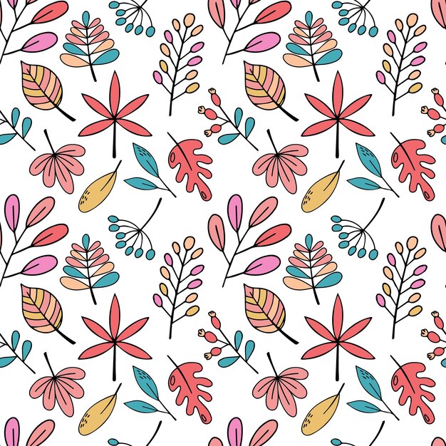 Bezszwowa ilustracja z jesiennymi liśćmi Koncepcja papieru lub tapety do pakowania tkanin tekstylnych