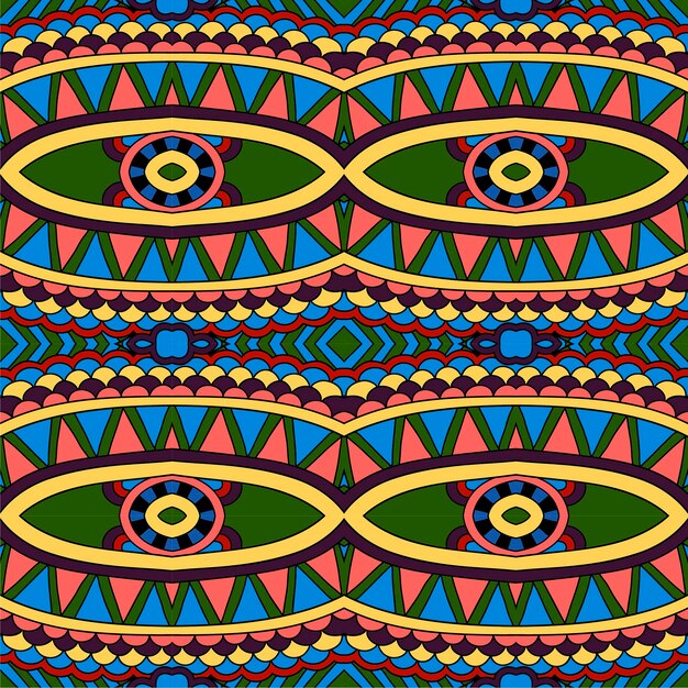 Bezszwowa Kolorowa Tekstura Vintage Geometryczny Wzór Na Tapetę