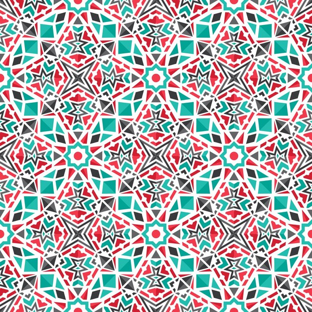 Bezszwowa tekstura z arabskim ornamentem geometrycznym Wektor azjatycki wzór mozaiki