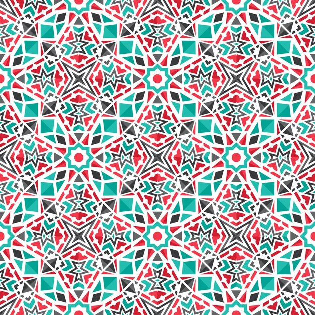 Bezszwowa Tekstura Z Arabskim Ornamentem Geometrycznym Wektor Azjatycki Wzór Mozaiki