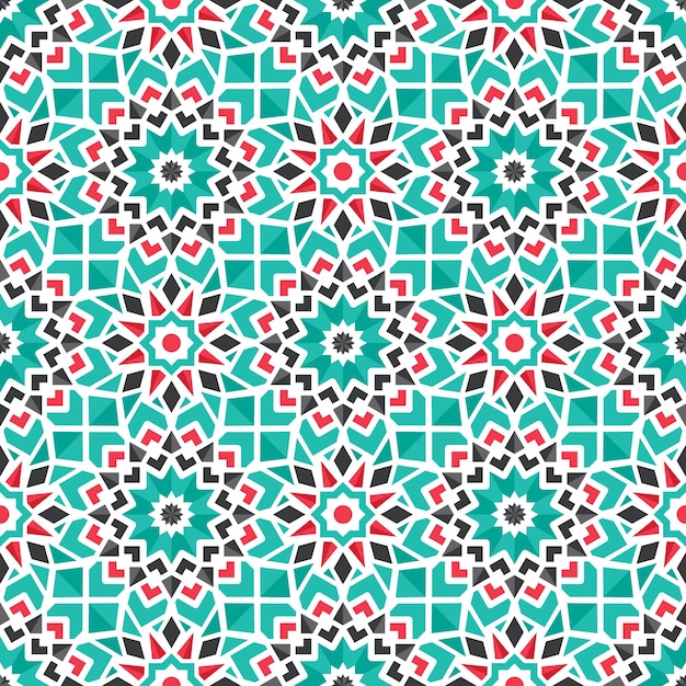 Bezszwowa tekstura z arabskim ornamentem geometrycznym Wektor azjatycki wzór mozaiki