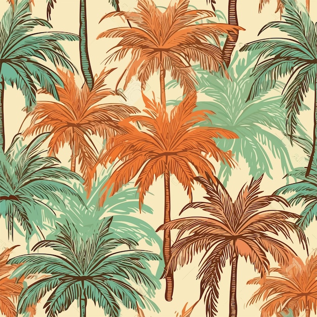 Plik wektorowy bezszwowe kolorowe palmy na hawajach wzór