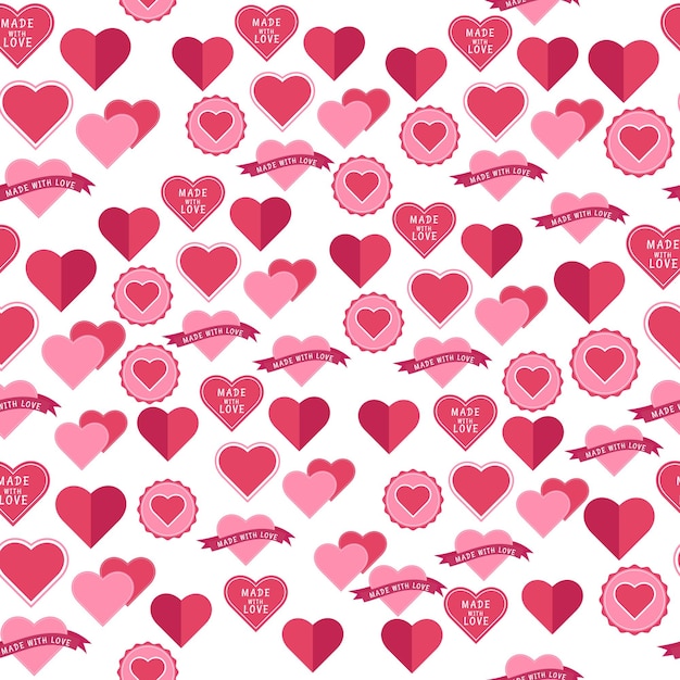 Bezszwowe Serce Wzór Płaska Konstrukcja Wykonana Ze Znaczków Miłości Serce Miłość Romans Lub Walentynki