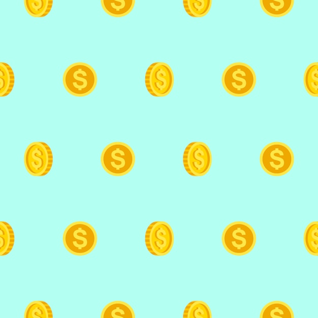 Bezszwowe tło banknotów i monet dolara.