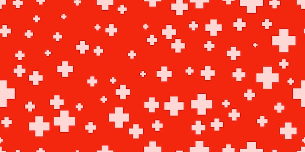 Bezszwowe tło szpitalne z symbolami plus