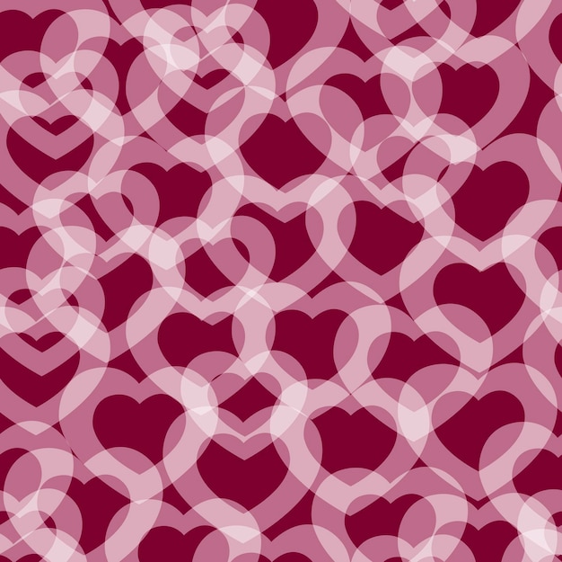 Bezszwowe Tło Z Przezroczystymi Sercami Happy Valentine's Day Background