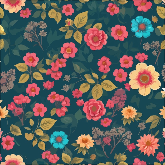 Bezszwowe wzory kwiatów i drzew oraz powtarzające się wzory projektują sztukę tkaniny