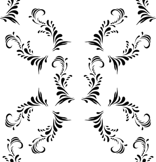 Plik wektorowy bezszwowy abstrakcyjny czarny kwiatowy wzór
