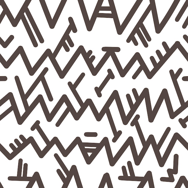 Bezszwowy abstrakcyjny wzór na białym tle Tapeta wektorowa Graficzny kontur pasiasty ornament