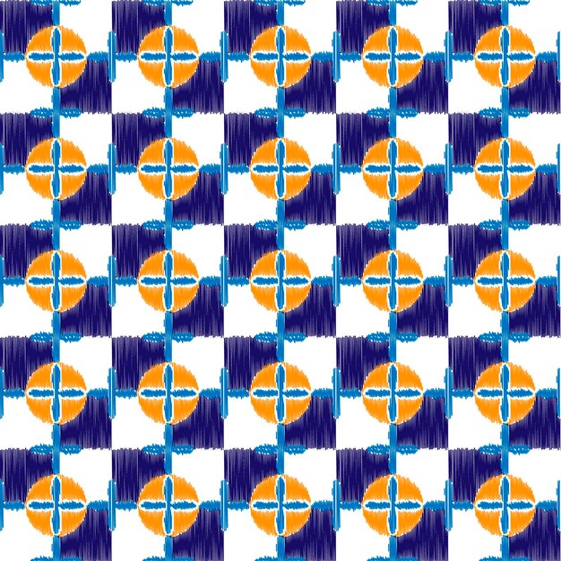 Plik wektorowy bezszwowy marokański wzór tkaniny w stylu haftowania ikat
