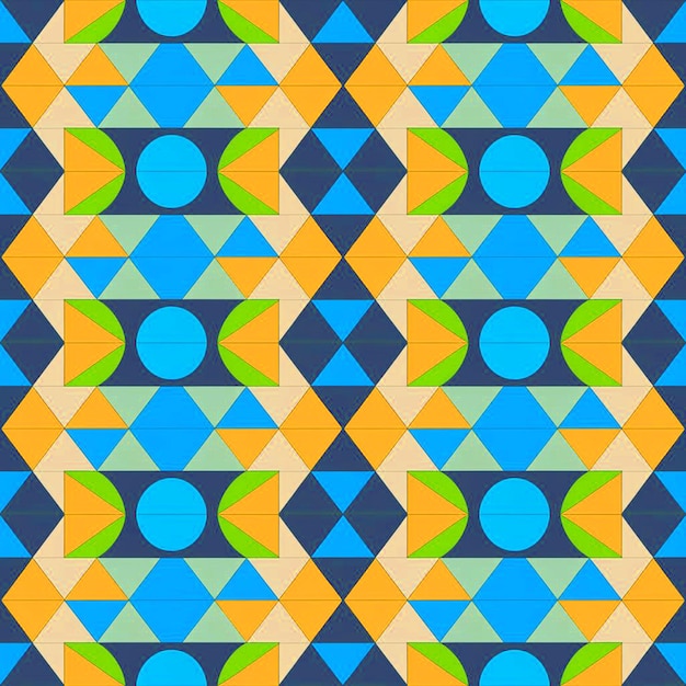 Bezszwowy niebiesko-biały kwiatowy wzór geometryczny