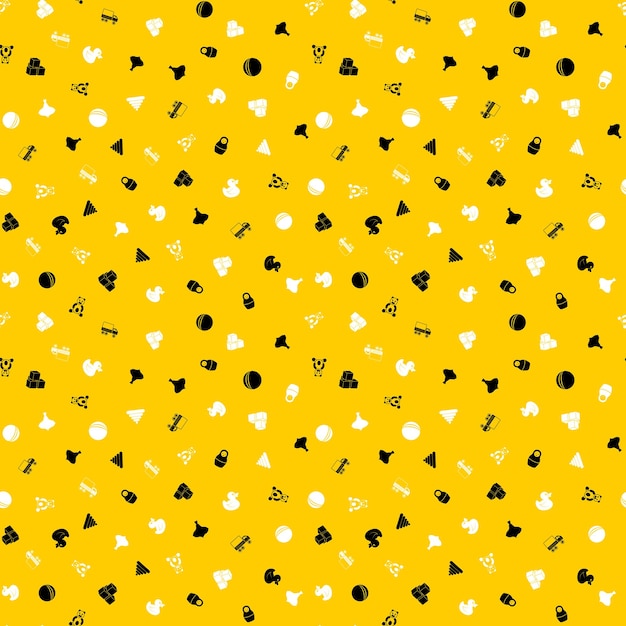 Bezszwowy ręcznie narysowany wzór doodle z zabawkami Ilustracja wektorowa dla tła elementy projektowania stron internetowych odciski włókiennicze okładka kartki powitalnej