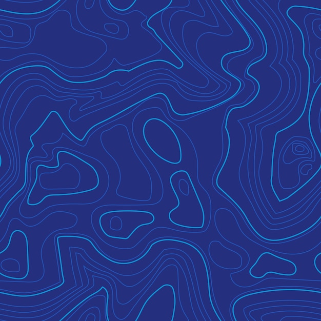 Bezszwowy topograficzny wzór mapy konturowej Abstrakcyjny niebieski falisty tło pętlowe