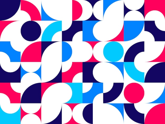 Bezszwowy wzór geometryczny abstrakcyjne tło wektorowe do tapety lub stron internetowych lub druku papieru opakowania stworzonego z kolorowymi elementami geometrii