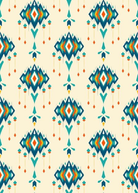 Bezszwowy wzór ikat Aztek meksykański navajo Wektor Tribal rocznika etniczny bezszwowy wzór