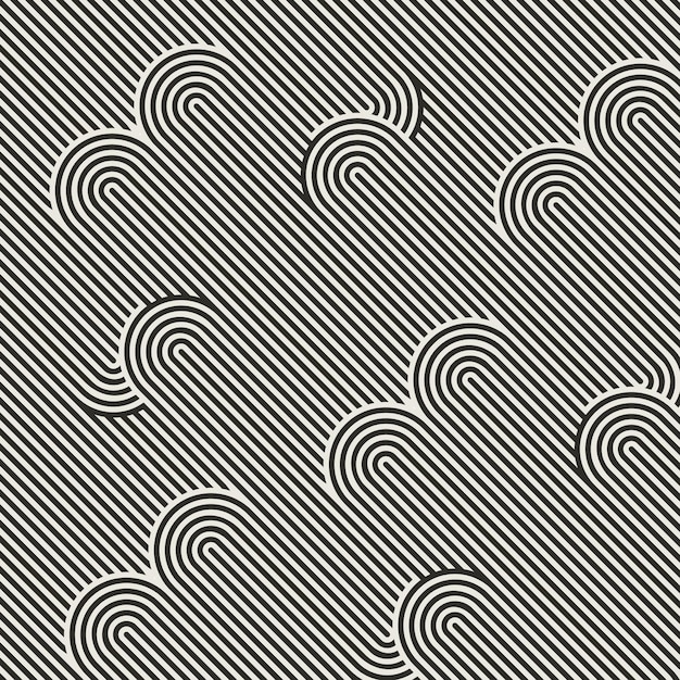 Bezszwowy wzór Monochromatyczny geometryczny tło Wektor