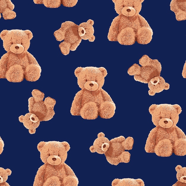 Bezszwowy Wzór Niedźwiedzia Teddy 121