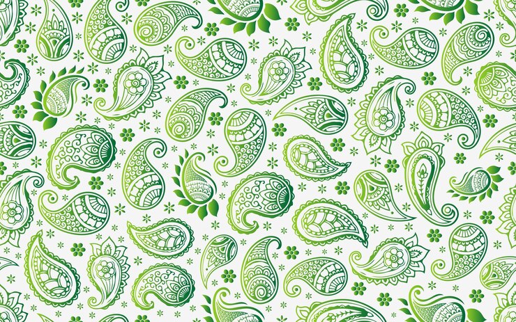 Wektor bezszwowy wzór paisley kreatywny gradient kolorystyczny kwiatowy dekoracyjny tekstura wektorowa