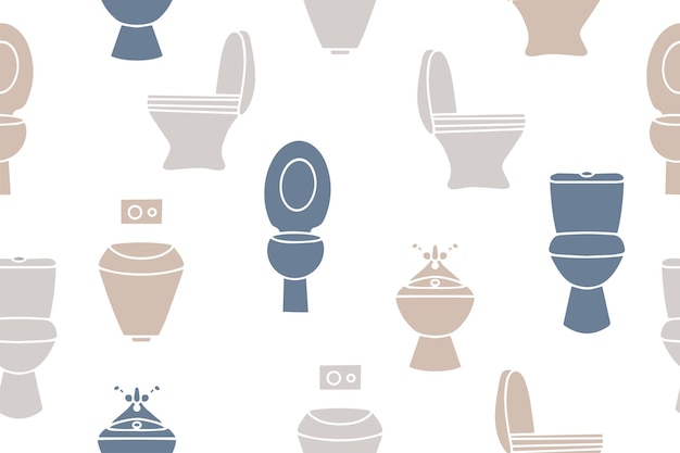 Bezszwowy Wzór Wektorowy Toalet I Papieru Toaletowego Toaleta Bez Szwu Wzór Ilustracja Wektorowa