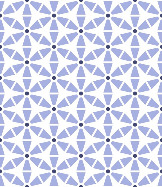 Bezszwowy wzór z błękitnymi i białymi geometrycznymi kształtami.