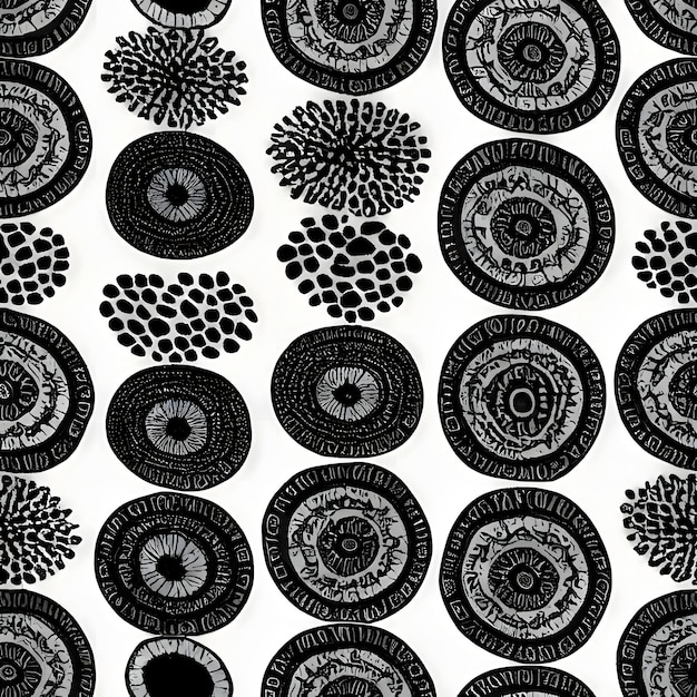 Plik wektorowy bezszwowy wzór z czarnymi kręgami na białym tle ilustracja wektorowa