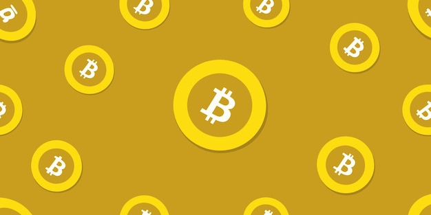 bezszwowy wzór z monetami i symbolem Bitcoina