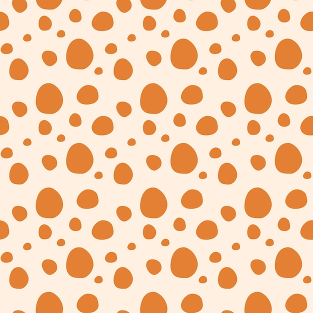 Bezszwowy Wzór Z Pomarańczowymi Kropkami I Białym Tłem Z Powtarzającymi Się Pomarańczowymi Plamami