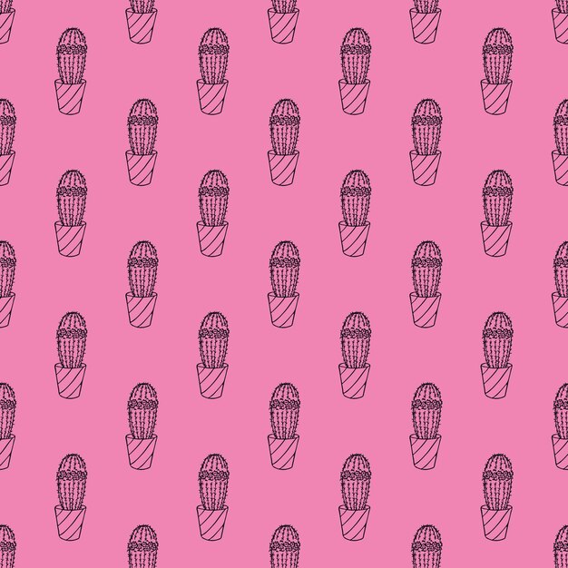 Bezszwowy wzór z rysunkiem kaktusa do dekoracyjnego druku papieru do pakowania kart powitalnych i tkaniny