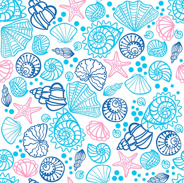 Bezszwowy wzór z seashells