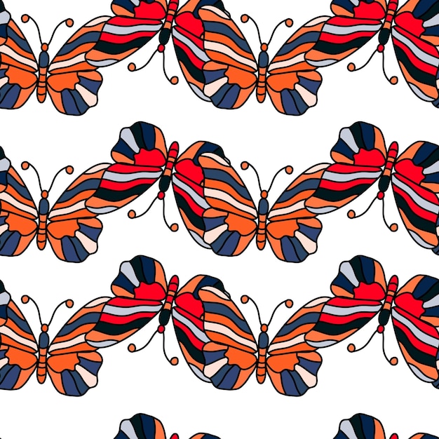 Bezszwowy Wzór Z Stylizowanymi Motylami