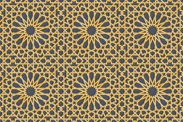 Bezszwy geometryczny wzór w autentycznym stylu arabskim