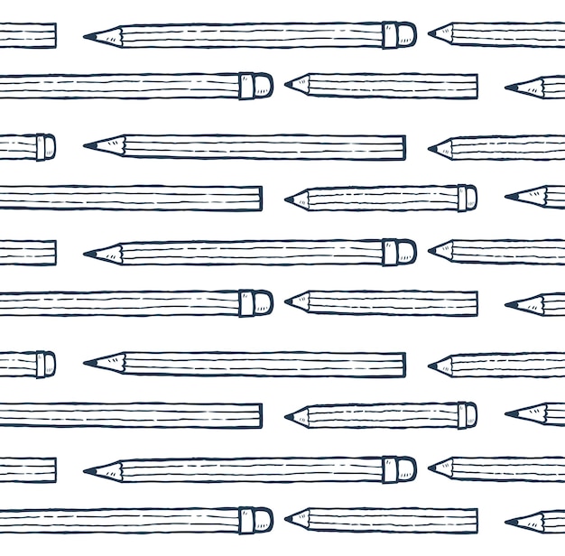 Plik wektorowy bezszwy wzór z ilustracją wektorową ołówkiem