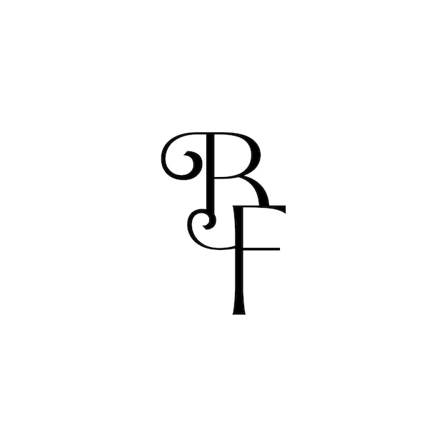 Plik wektorowy bf monogram logo design list tekst nazwa symbol monochromatyczne logotyp alfabet znak proste logo