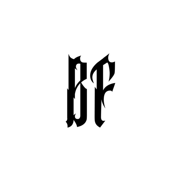 BF Monogram Logo Design list tekst nazwa symbol monochromatyczne logotyp alfabet znak proste logo