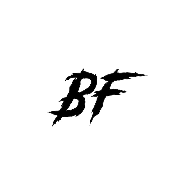 Bf Monogram Logo Design List Tekst Nazwa Symbol Monochromatyczne Logotyp Alfabet Znak Proste Logo