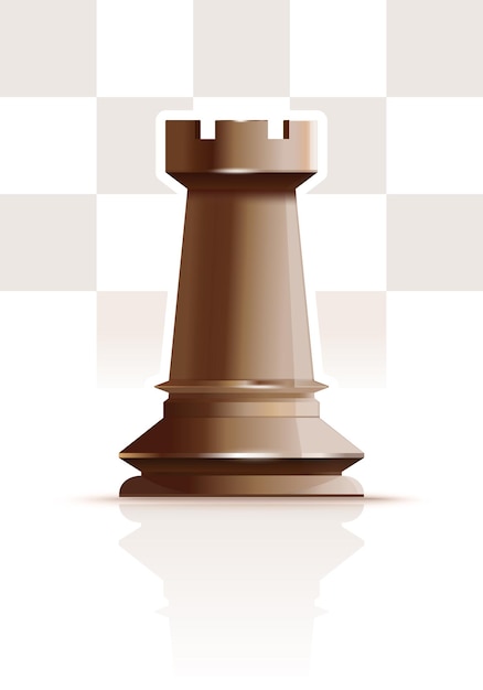Biała Figura Szachowa Wieża Realistyczna Ikona Wektora