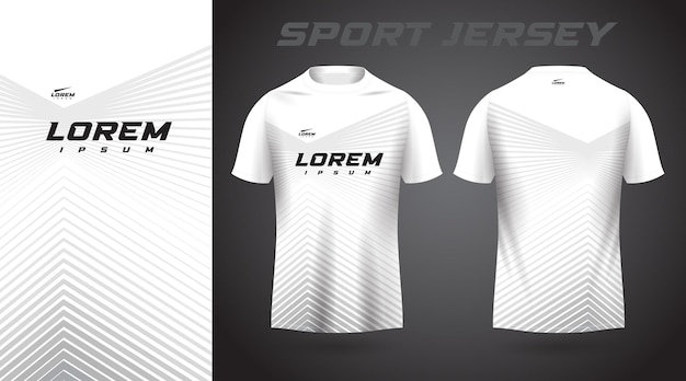 biała koszulka sportowa w stylu jersey