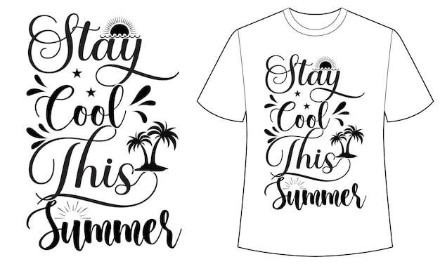 Biała Koszulka Z Napisem Stay Cool This Summer.