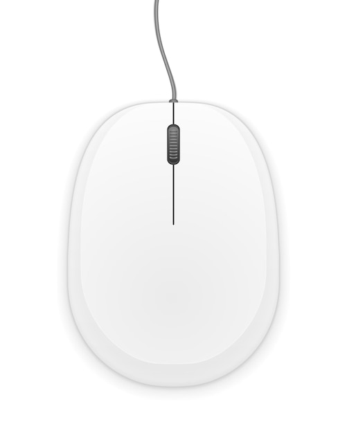 Biała mysz komputerowa na białym tle ilustracji wektorowych eps10