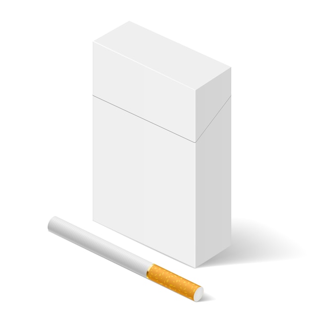 Plik wektorowy biała paczka papierosów