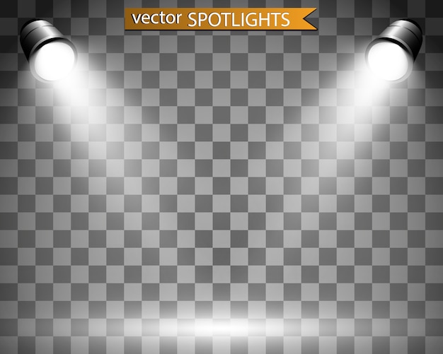 Plik wektorowy biała scena z reflektorami.