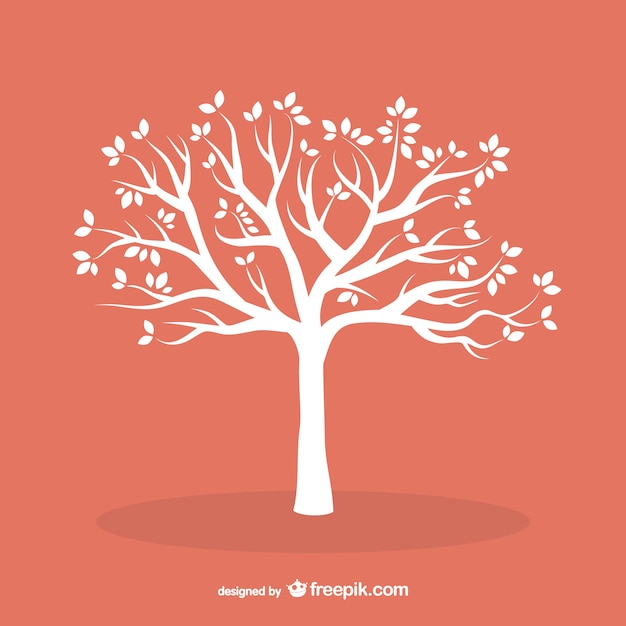 Plik wektorowy białe drzewo z liści